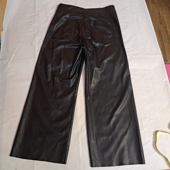 Zara Faux Leather Marine Wide Leg Black Pants - Picture 6 of 11